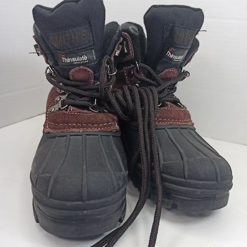 SMITH'S Leather Boots Boys Size 1 Thinsolate - Picture 2 of 6